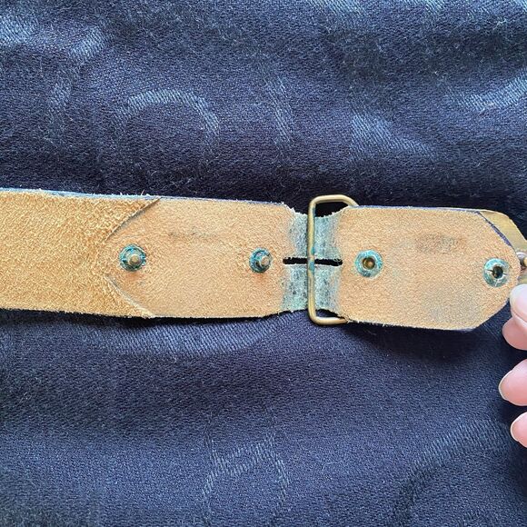 Vintage 70’s Dodge Van Brass Buckled Blue Smitty’s Leather Belt. Van Life. - Picture 6 of 14